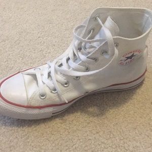 White High Top Converse Womens 9